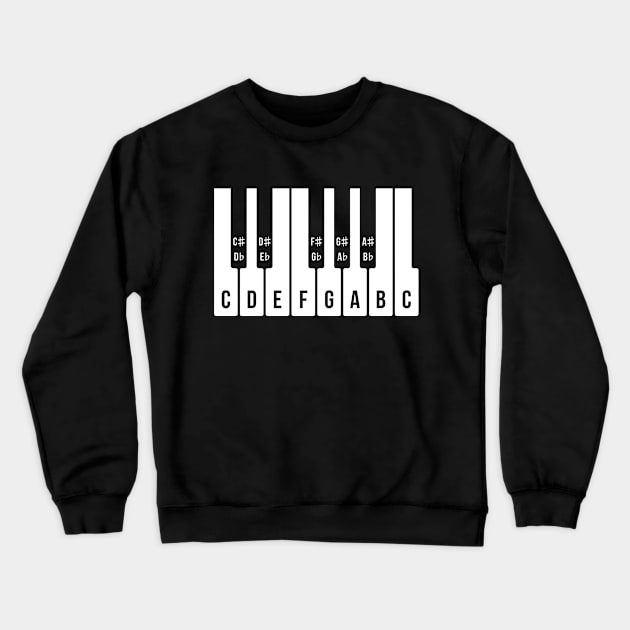 Musical Keyboard, C Major Scale (Piano / Music / 1C) Crewneck Sweatshirt by MrFaulbaum